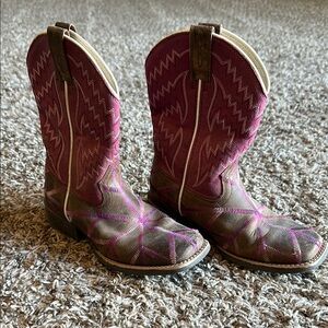 Pink and Brown Western Cowboy Boots